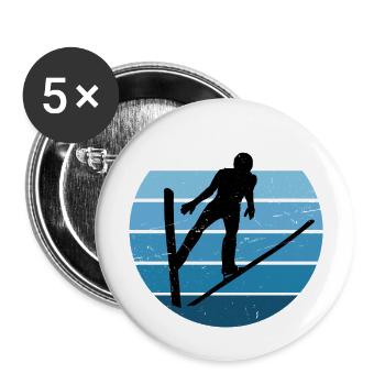 Skispringen Skispringer Wintersport Skifliegen Fra - Buttons groß 56 mm (5er Pack) - Weiß - Vorne