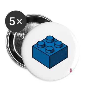 Building block Blue - Buttons large 2.2''/56 mm (5-pack) - white - Front