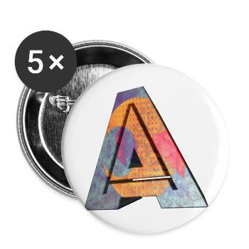 A - Buttons groß 56 mm (5er Pack) - Weiß - Vorne