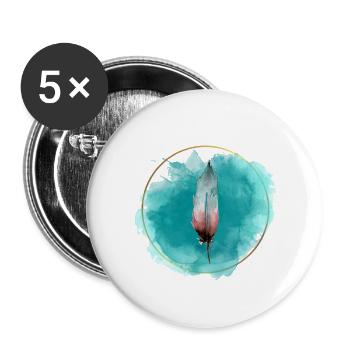 Feather Single - Buttons groß 56 mm (5er Pack) - Weiß - Vorne
