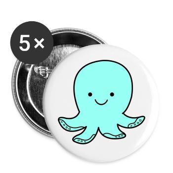 oktopus smile - Buttons groß 56 mm (5er Pack) - Weiß - Vorne
