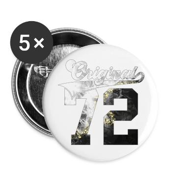 54TH BIRTHDAY 1972 ORIGINAL 72 - Buttons large 2.2''/56 mm (5-pack) - white - Front