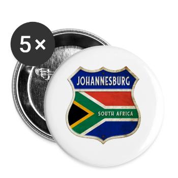 Johannesburg South Africa Coat of Arms Flags Design - Buttons large 2.2''/56 mm (5-pack) - white - Front