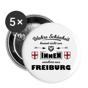 Freiburger im Breisgau - Buttons groß 56 mm (5er Pack) - Weiß - Vorne