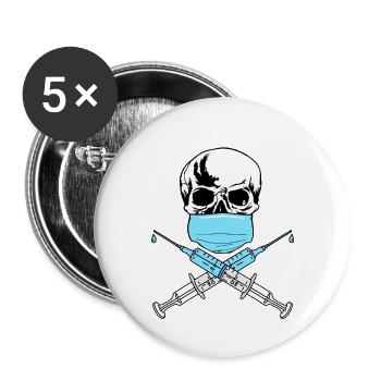skull vaccine - Buttons large 2.2''/56 mm (5-pack) - white - Front