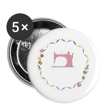 nostalgic colorful sewing machine with buttons - Buttons large 2.2''/56 mm (5-pack) - white - Front