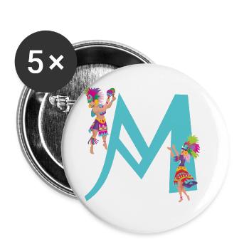 karneval m - Buttons groß 56 mm (5er Pack) - Weiß - Vorne