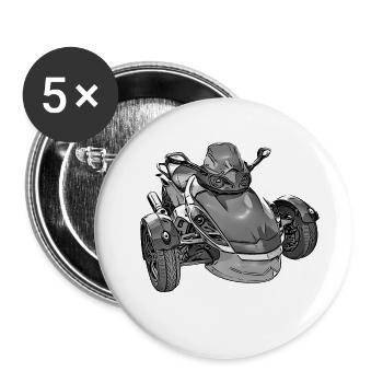 Spyder black - Buttons large 2.2''/56 mm (5-pack) - white - Front