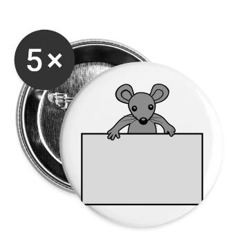 Mouse with shield - Buttons large 2.2''/56 mm (5-pack) - white - Front