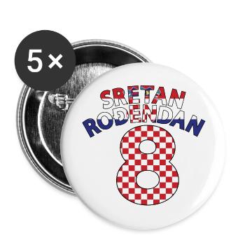 Croatie 8ème anniversaire Sretan Rodendan 8 - Lot de 5 grands badges (56 mm) - blanc - Devant