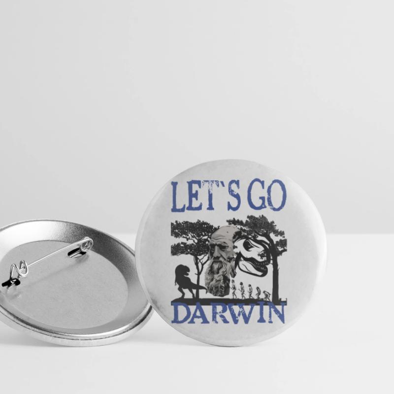 Charles Darwin Evolution textile gift idea Buttons large 2.2''/56 mm (5-pack)