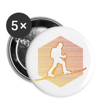 Ski De randonnée Pour hommes Ski de randonnée Ski Mountaine pour femmes - Lot de 5 grands badges (56 mm) - blanc - Devant