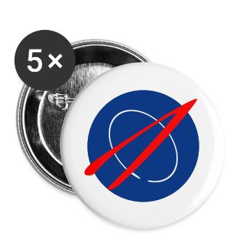 Patch spatial - Lot de 5 grands badges (56 mm) - blanc - Devant