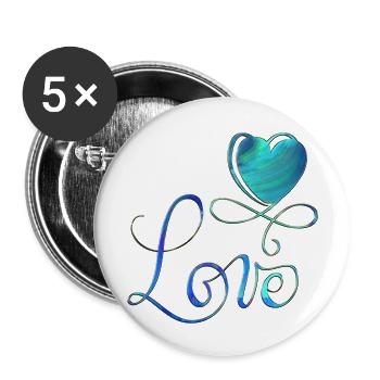 Valentine's Day Valentine's Day - Buttons large 2.2''/56 mm (5-pack) - white - Front