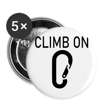 Bouldern Klettern Climbing - Buttons groß 56 mm (5er Pack) - Weiß - Vorne
