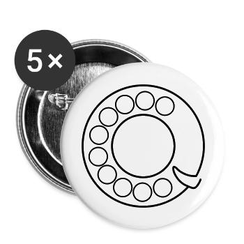 Retro Generation Wählscheibe Boomer Telefon - Buttons groß 56 mm (5er Pack) - Weiß - Vorne