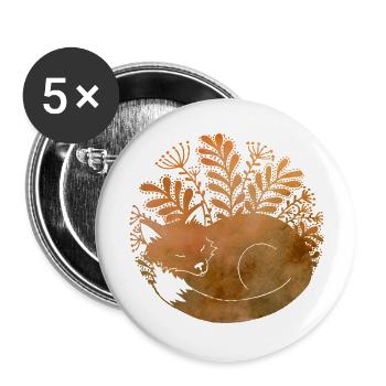 Lis - Fuchs - Buttons groß 56 mm (5er Pack) - Weiß - Vorne