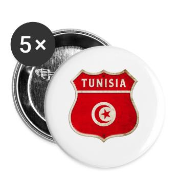 Tunisia Coat of Arms Flags Design - Buttons large 2.2''/56 mm (5-pack) - white - Front