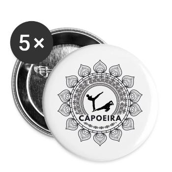 Capoeira Mandala - Buttons groß 56 mm (5er Pack) - Weiß - Vorne