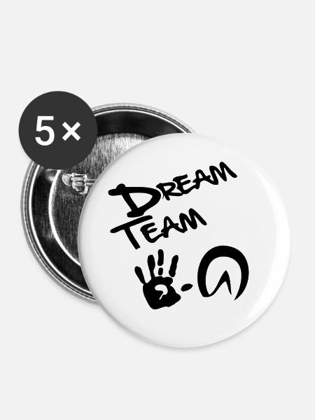 dreamteam - Buttons groß 56 mm (5er Pack) - Weiß