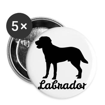 Labrador Retriever - Dog Gift Labbi - Buttons large 2.2''/56 mm (5-pack) - white - Front