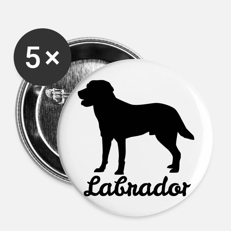 Labrador Retriever - Dog Gift Labbi - Buttons large 2.2''/56 mm (5-pack) - white
