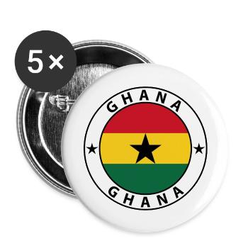 Ghana - Buttons groß 56 mm (5er Pack) - Weiß - Vorne