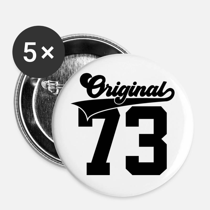 53RD BIRTHDAY 1973 ORIGINAL 73 - Buttons large 2.2''/56 mm (5-pack) - white