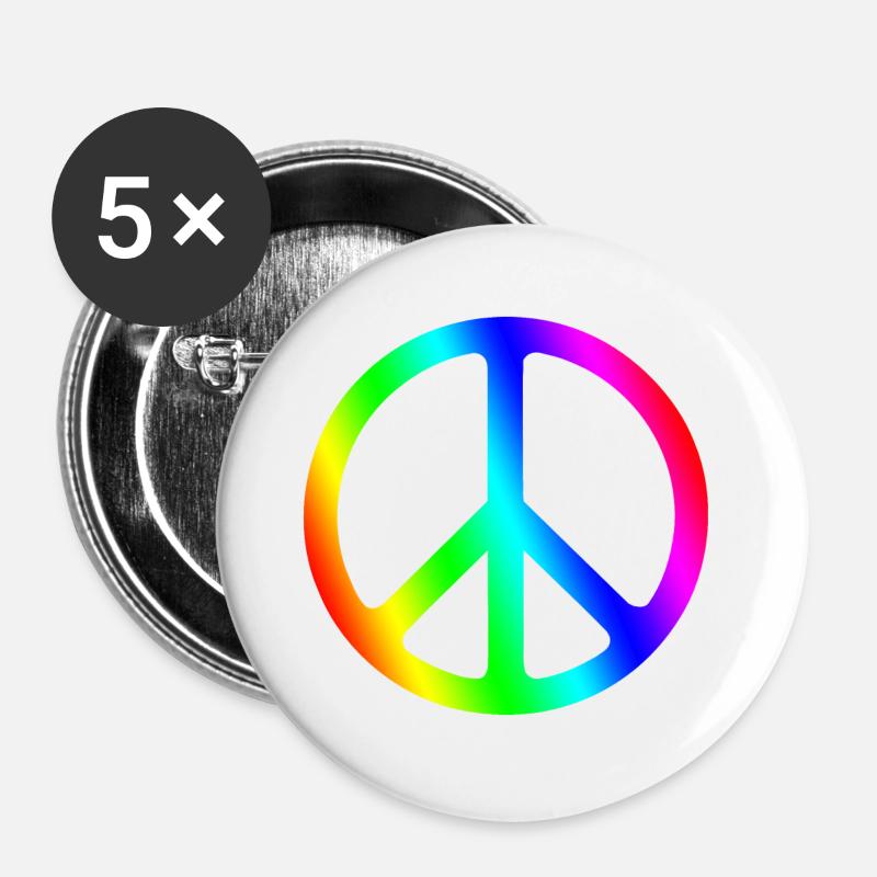 Peace - No war - Buttons large 2.2''/56 mm (5-pack) - white