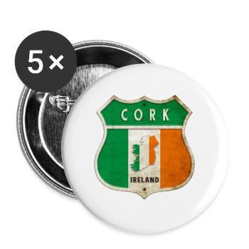 Cork Ireland Coat of Arms Flags Design - Buttons large 2.2''/56 mm (5-pack) - white - Front