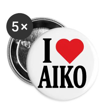 T-shirt I love Aiko t-shirt gift idea - Buttons large 2.2''/56 mm (5-pack) - white - Front