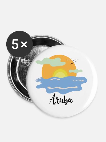 aruba - Buttons groß 56 mm (5er Pack) - Weiß