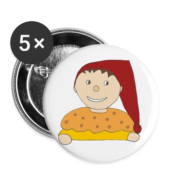 Kasperl - Buttons groß 56 mm (5er Pack) - Weiß - Vorne
