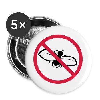 Fly Forbidden Shield - Buttons large 2.2''/56 mm (5-pack) - white - Front