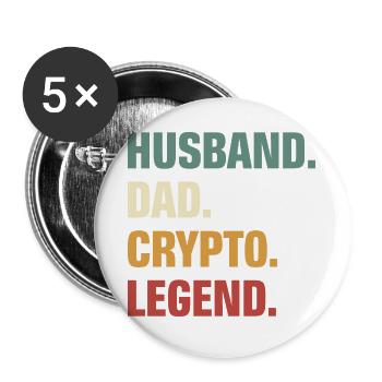 Crypto Papa - Buttons groß 56 mm (5er Pack) - Weiß - Vorne