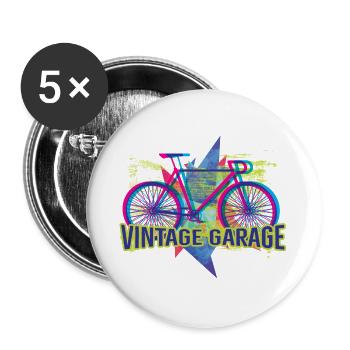 Vintage Garage - Buttons large 2.2''/56 mm (5-pack) - white - Front