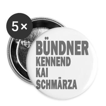 bündner kennend kai schmärza - Buttons groß 56 mm (5er Pack) - Weiß - Vorne
