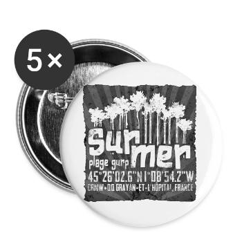 By the sea - Le Gurp France - Buttons large 2.2''/56 mm (5-pack) - white - Front