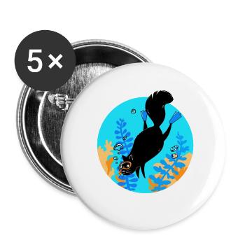 Cat - Buttons groß 56 mm (5er Pack) - Weiß - Vorne