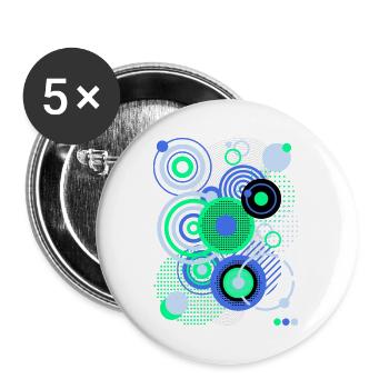 Muster Bunt Illustration Abstrakte Kunst Kreativ - Buttons groß 56 mm (5er Pack) - Weiß - Vorne
