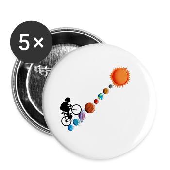 vélo au soleil cyclisme Sauver l’environnement de la planète - Lot de 5 grands badges (56 mm) - blanc - Devant