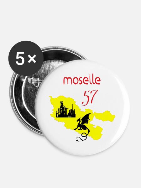 Moselle - Buttons groß 56 mm (5er Pack) - Weiß
