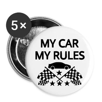 Auto - Buttons groß 56 mm (5er Pack) - Weiß - Vorne