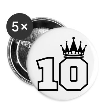 10 Krone - Buttons groß 56 mm (5er Pack) - Weiß - Vorne