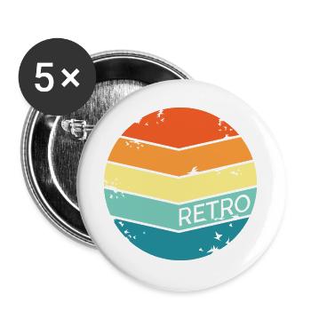 retro symbol kreis Kreise Logo symbole classic - Buttons groß 56 mm (5er Pack) - Weiß - Vorne