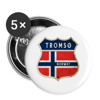 Tromsø Norway Coat of Arms Flags Design - Buttons large 2.2''/56 mm (5-pack) - white - Front