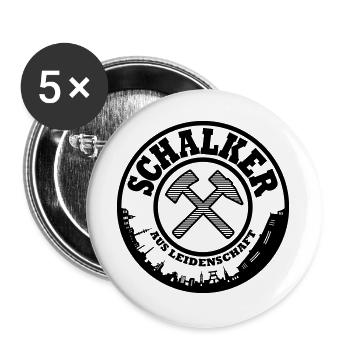 Gelsenkirchen Schalke Leidenschaft Farbe änderbar - Buttons groß 56 mm (5er Pack) - Weiß - Vorne