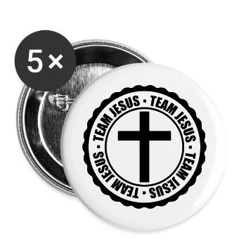 Stamp Team Jesus - Buttons large 2.2''/56 mm (5-pack) - white - Front