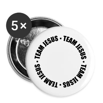 Texte de l’anneau Jésus - Lot de 5 grands badges (56 mm) - blanc - Devant