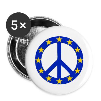 Peace in Europe | NO WAR IN EUROPE | Peace - Buttons large 2.2''/56 mm (5-pack) - white - Front